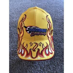 Huntsville Speedway Strapback Hat Cap Racing Alabama Vintage Rare Yellow Flames